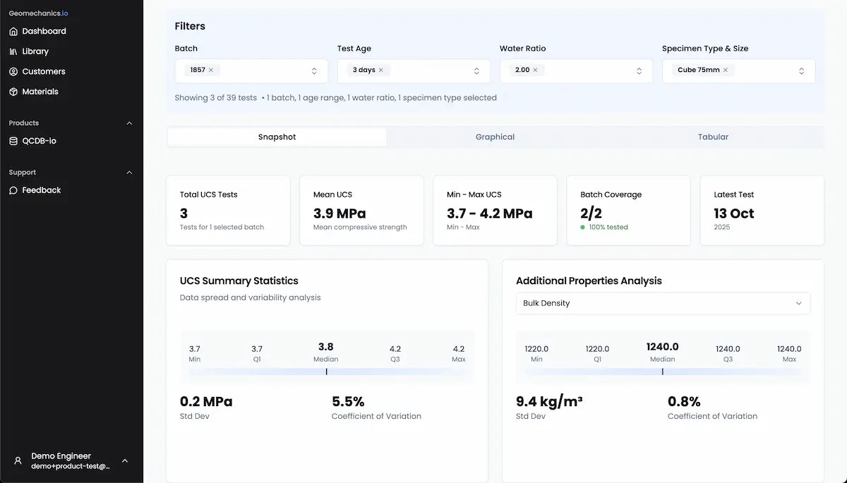 Geomechanics.io - Screenshot 2 showing product features and functionality