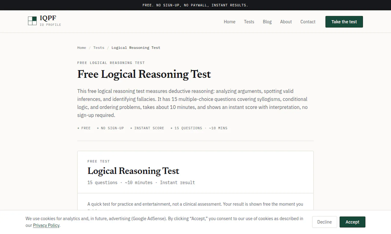 IQPF — Free IQ Profile screenshot 3