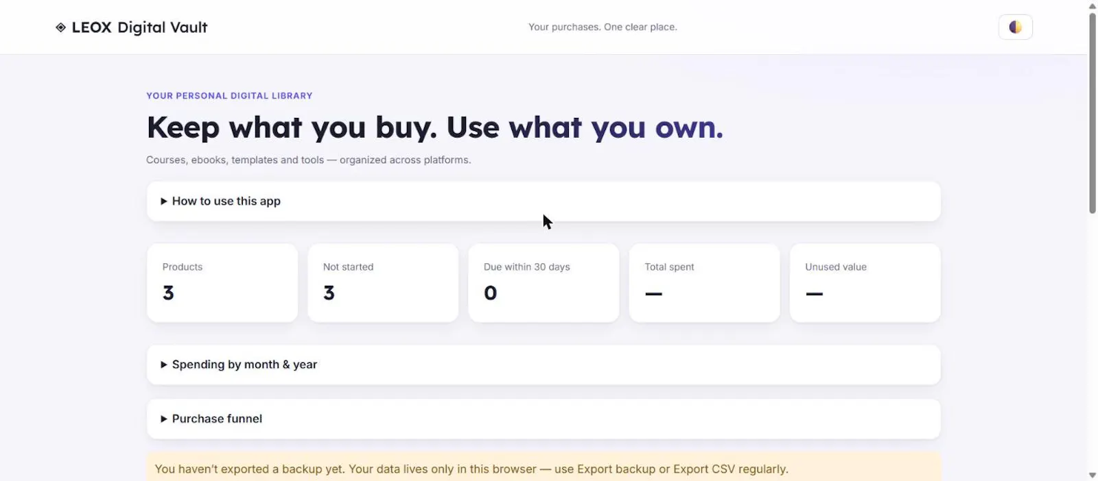 LEOX Digital Vault screenshot 1