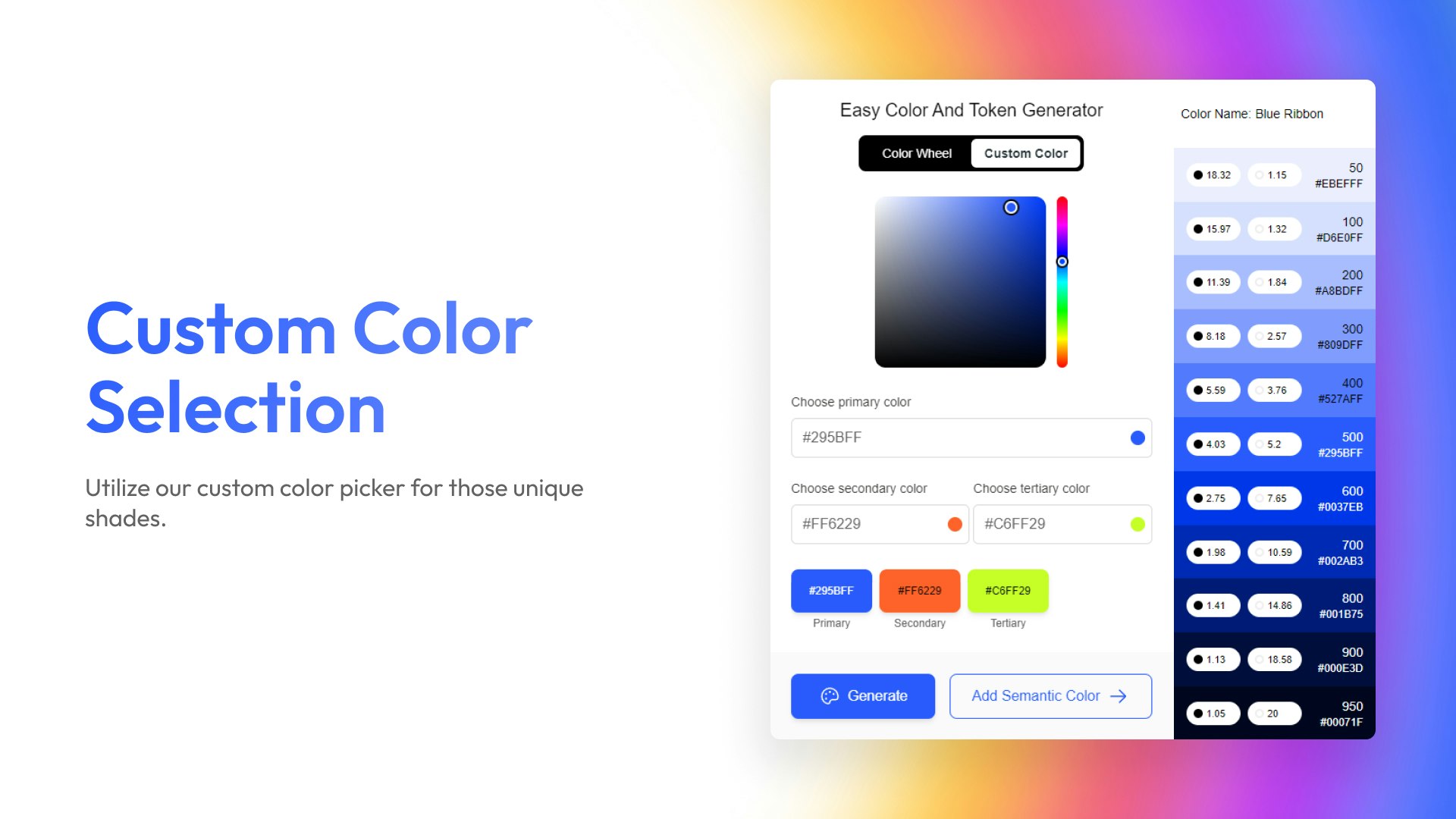 Einfache Farbe und Tokengenerator - Farbgenerator das ultimative Plugin für Figma Medien 3