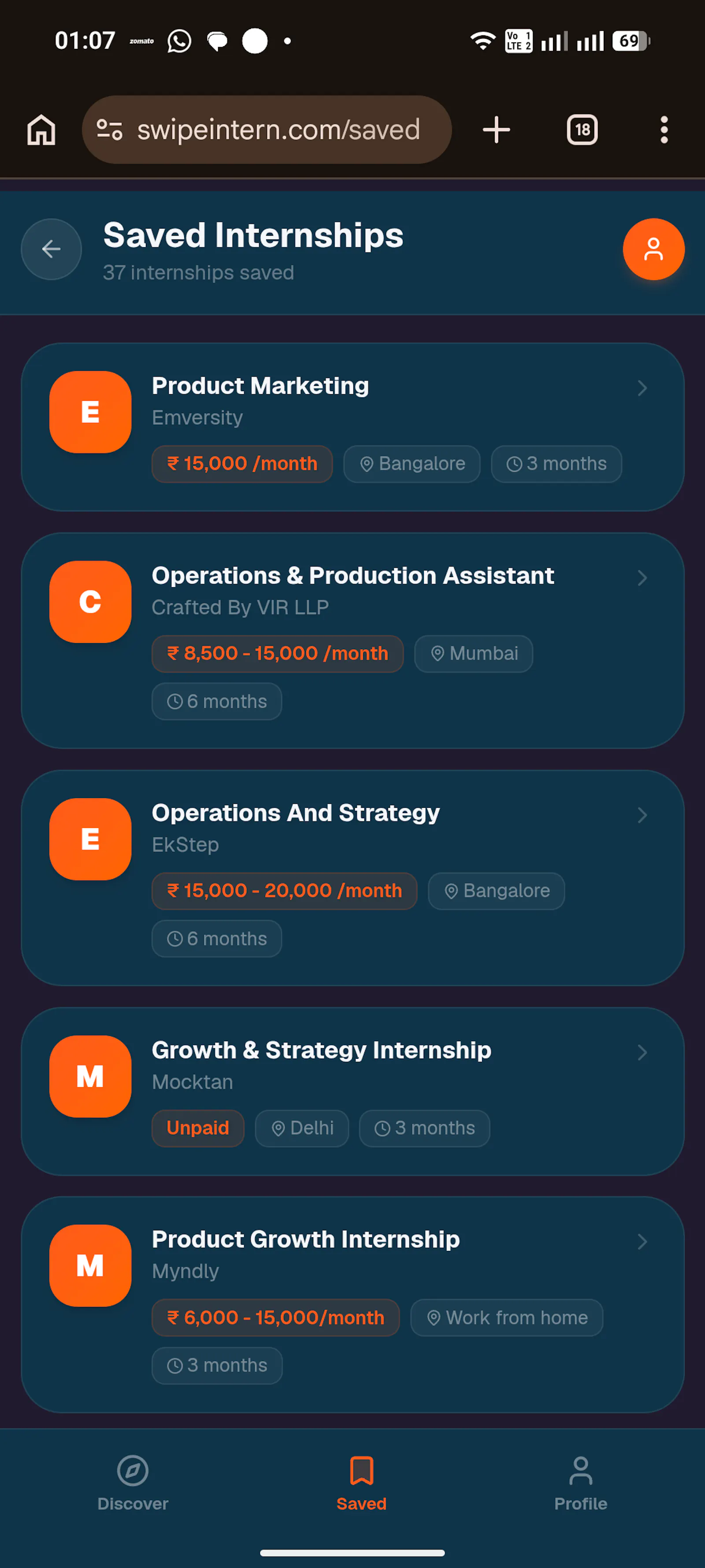 Swipe Intern screenshot 6