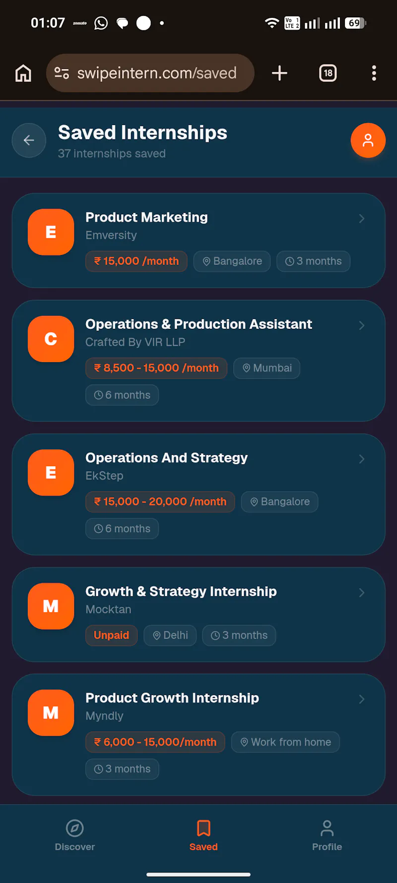 Swipe Intern screenshot 6