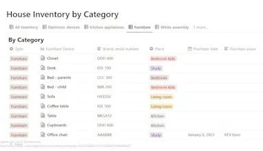 House Inventory Notion Template gallery image