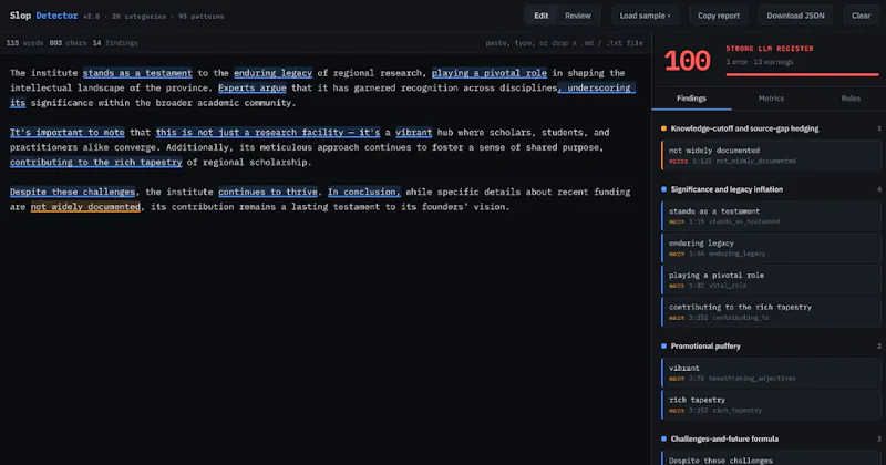SlopDetector screenshot 1