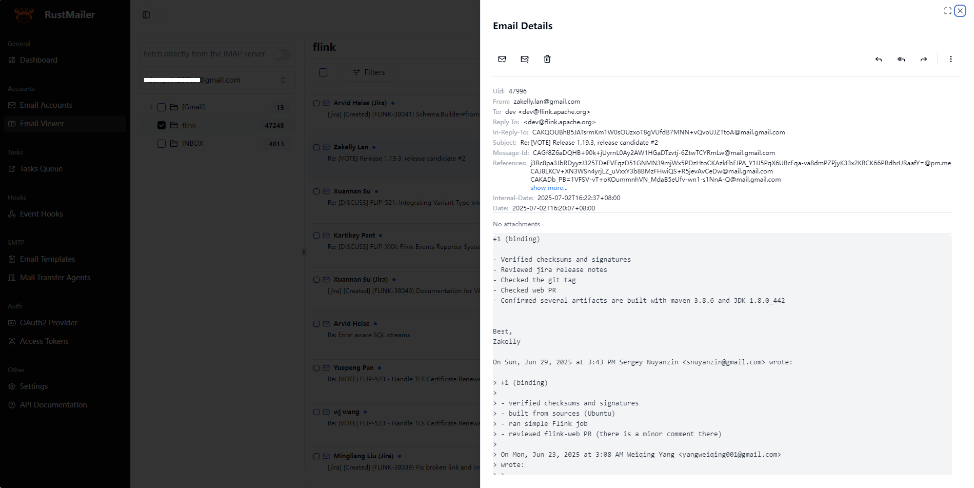 Mídia 3 de RustMailer - Um middleware IMAP/SMTP auto-hospedado projetado para desenvolvedores