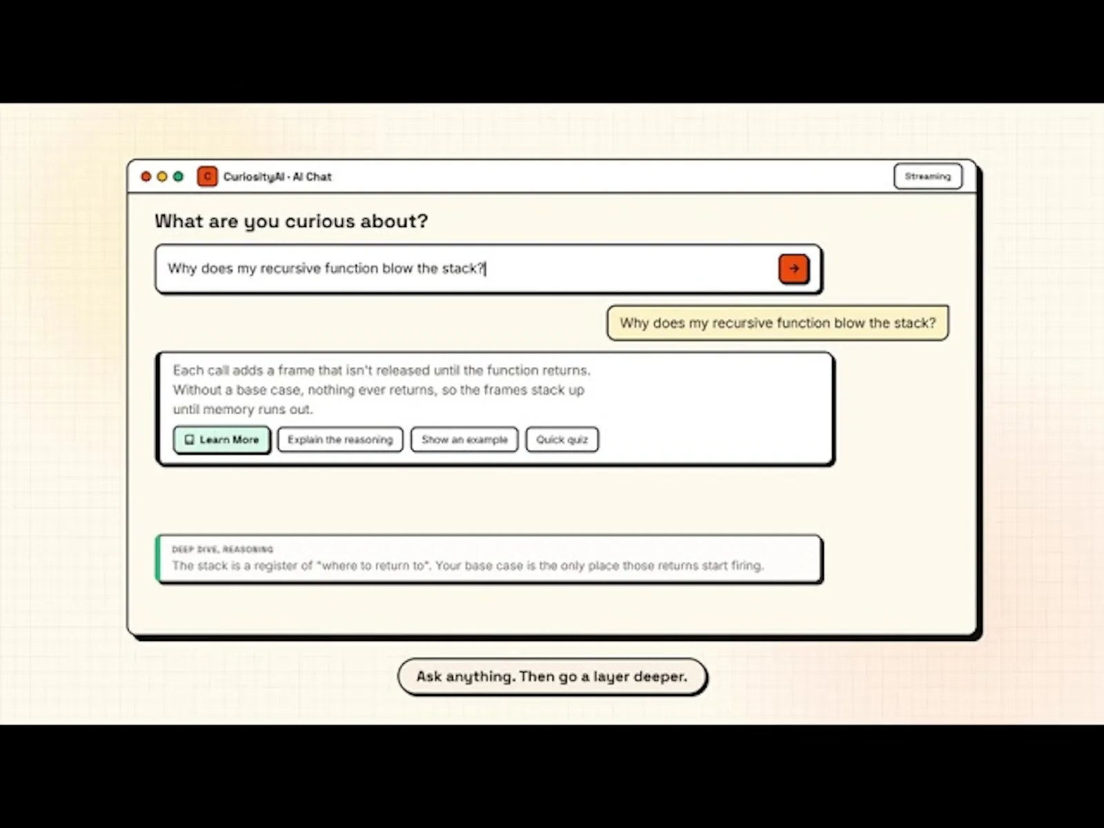 CuriosityAi screenshot 1 (video preview)