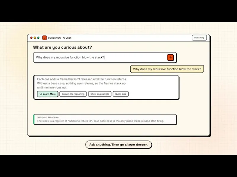 CuriosityAi screenshot 1 (video preview)