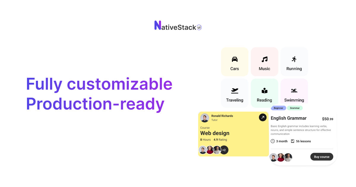 Nativestack UI।सुंदर घटक media 4