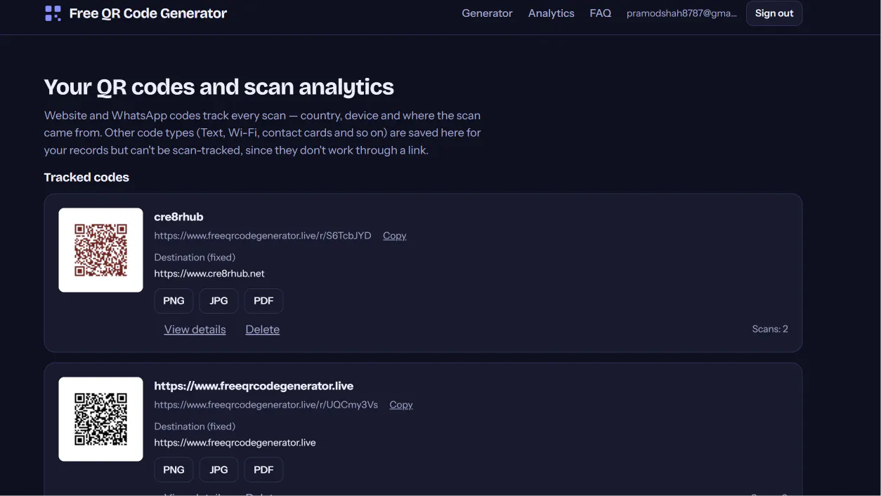 Free QR Code Generator with Analytics gallery image