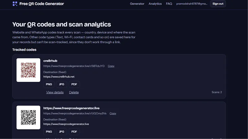 Free QR Code Generator with Analytics screenshot 3