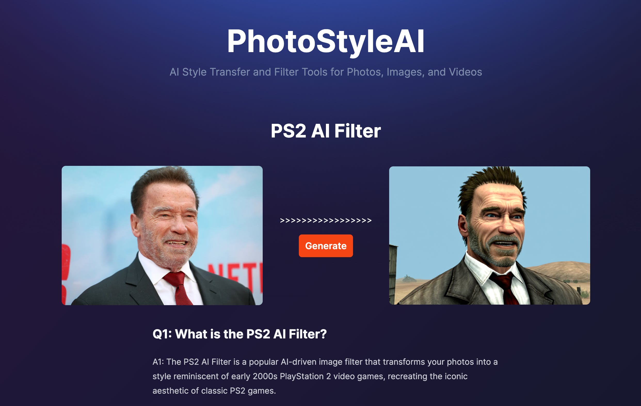 PS2 AI Filter by PhotoStyleAI media 1