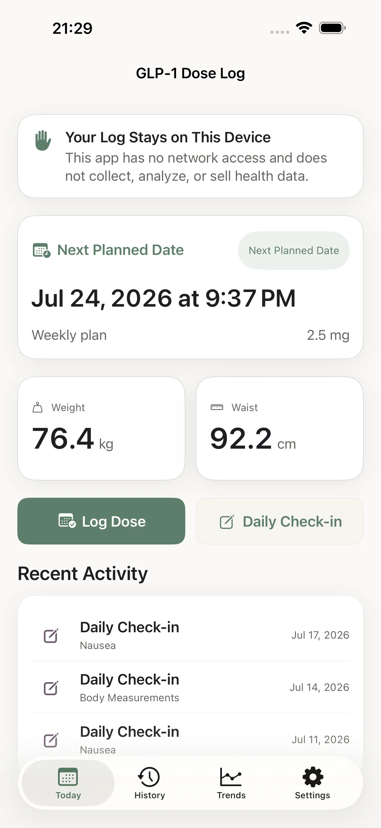 GLP-1 Dose Log gallery image