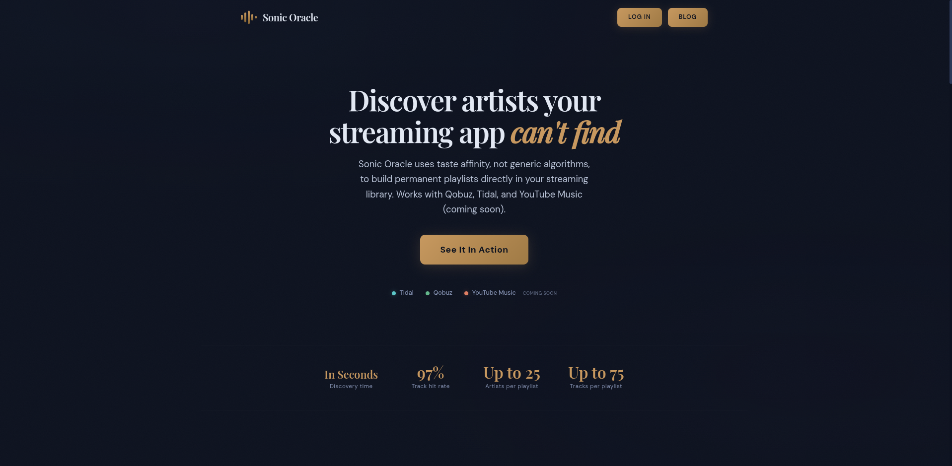 Sonic Oracle, Music Discovery Engine gallery image