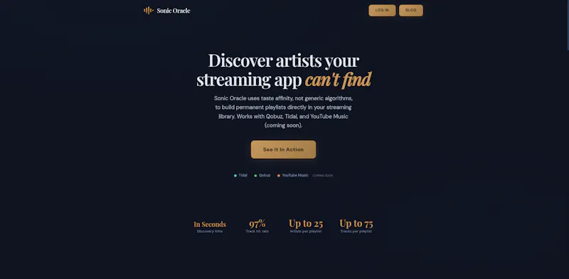 Sonic Oracle, Music Discovery Engine screenshot 2