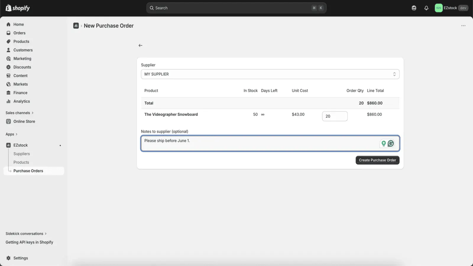 EZStock ‑ Inventory & Purchase Orders gallery image