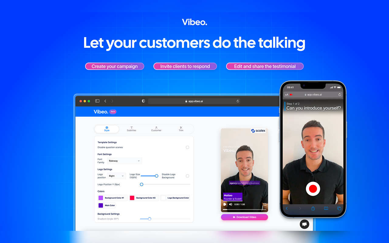 startuptile Vibeo-Collect high quality video testimonials on autopilot