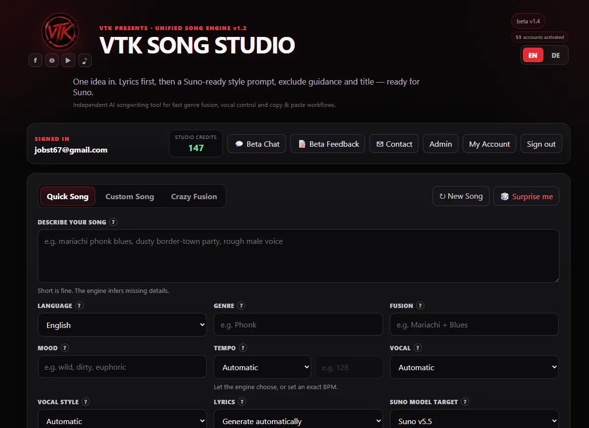 VTK Song Studio gallery image