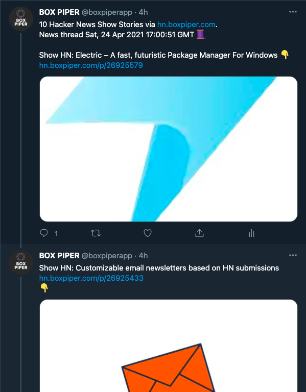 Box Piper Hacker News gallery image
