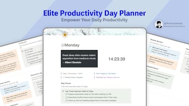 Productivity Day Planner Notion Template gallery image