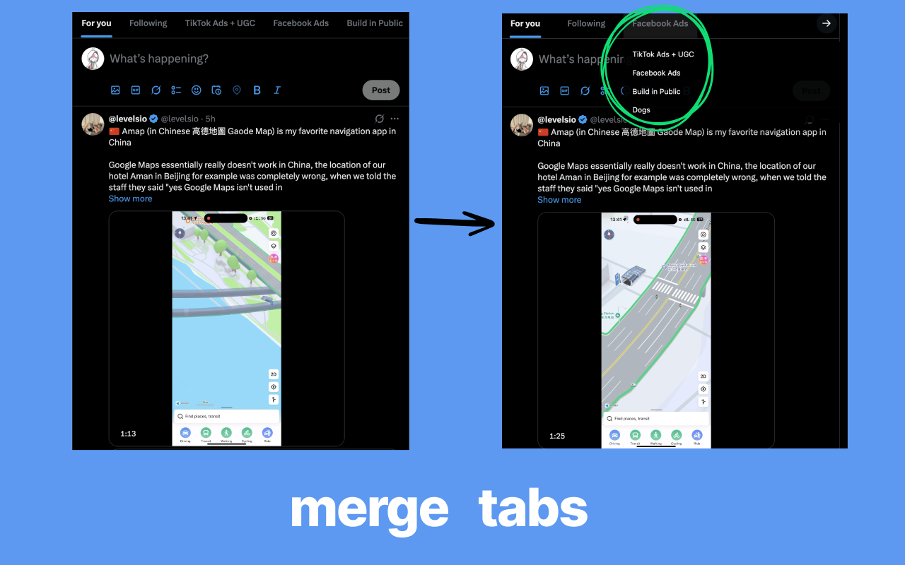 Better X/Twitter - Main product screenshot demonstrating key features and user interface