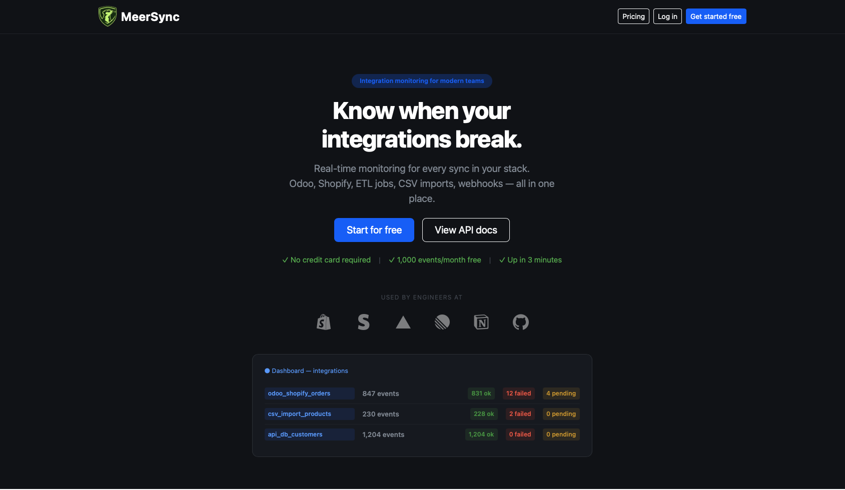 MeerSync – Know when integrations break gallery image