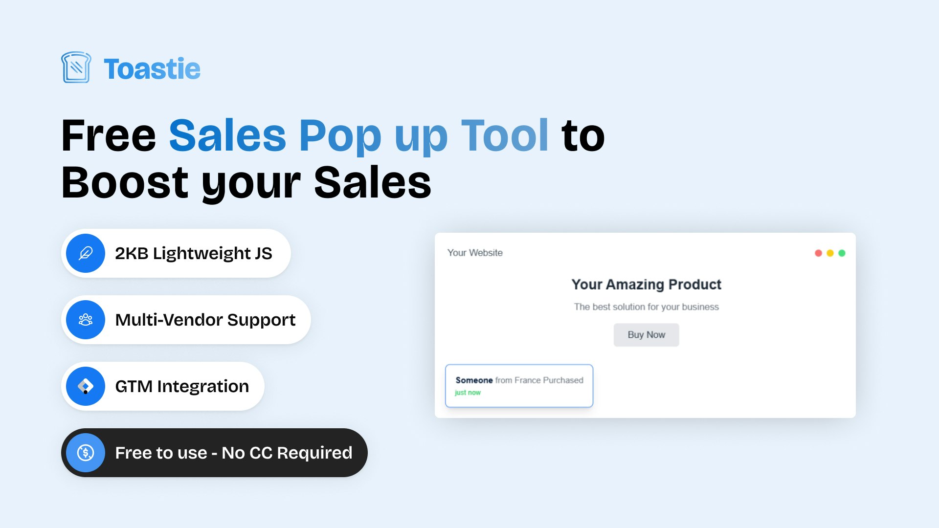 Toastie - Free Sales Pop-Up screenshot 1