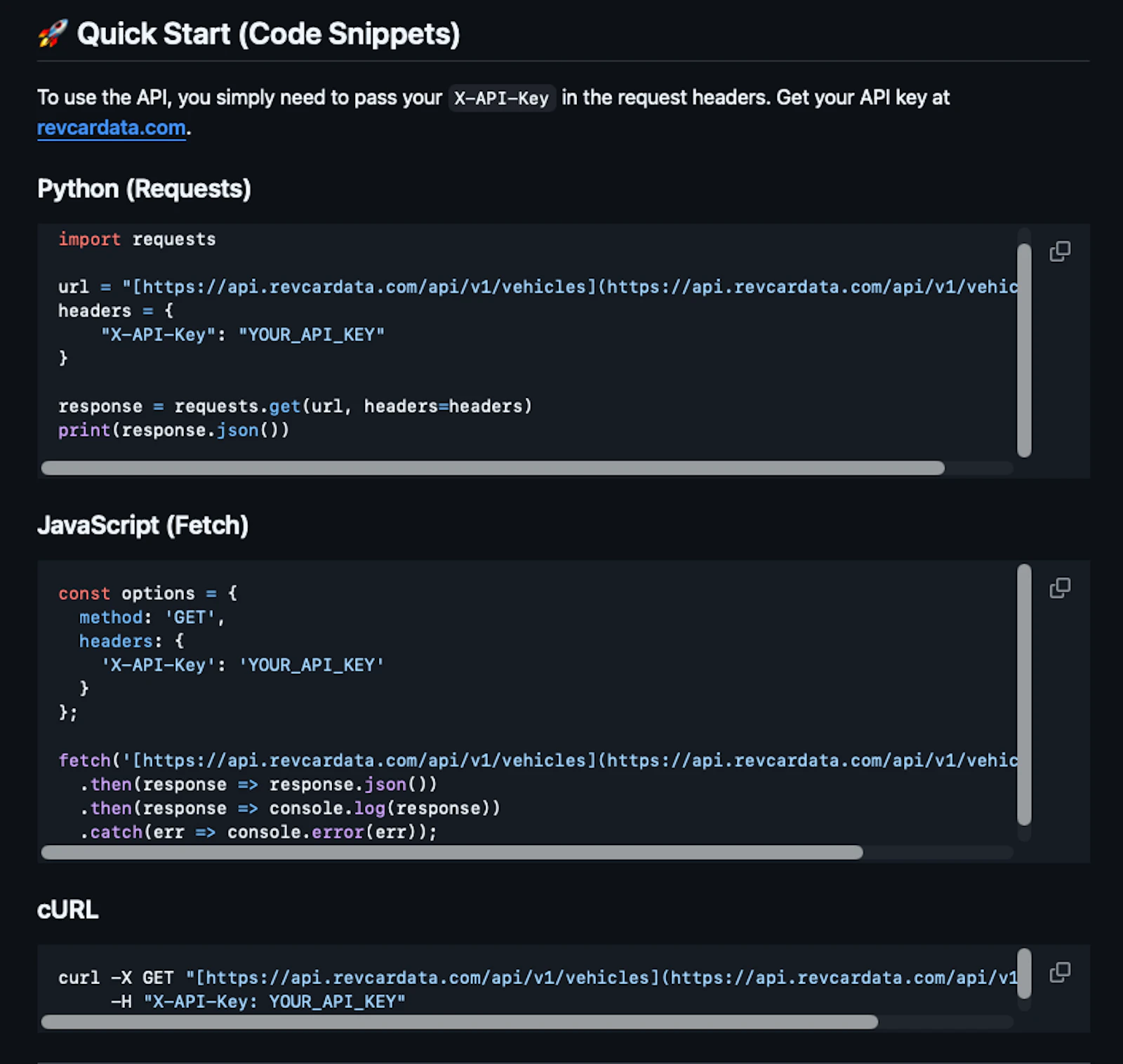 RevCarData Car Database API screenshot 5