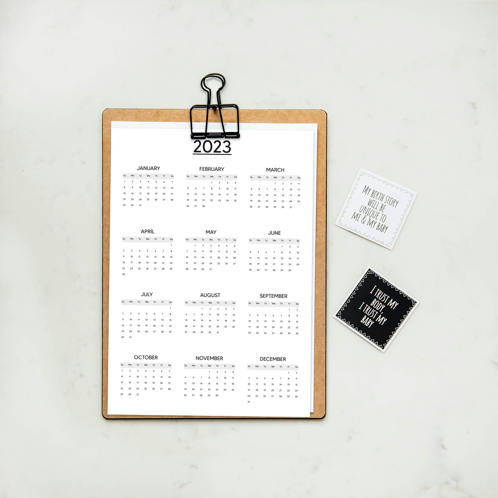 2023 Drukbare jaarlijkse kalender - 2023 Drukbare jaarlijkse kalender media 5