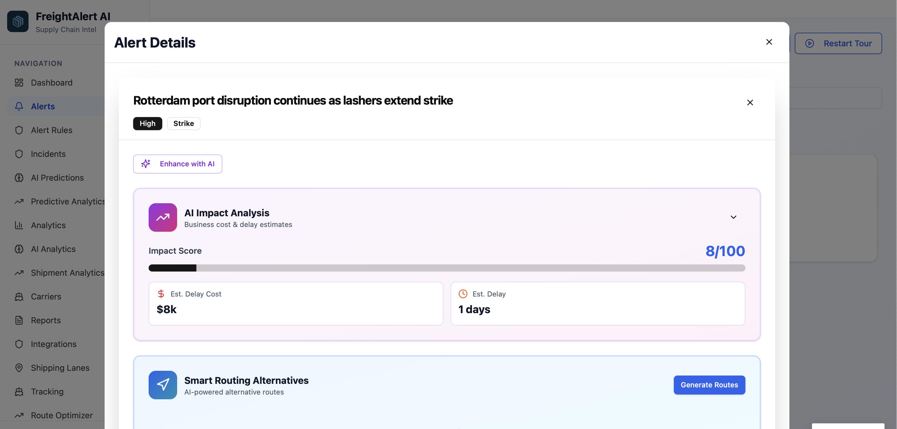 FreightAlert AI - Screenshot 5 showing product features and functionality