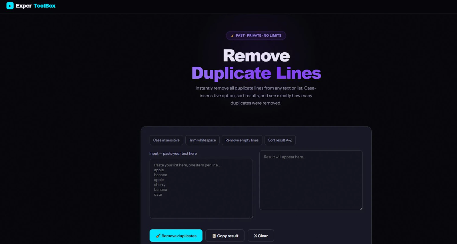 ExperToolBox — Free Online Tools  screenshot 1