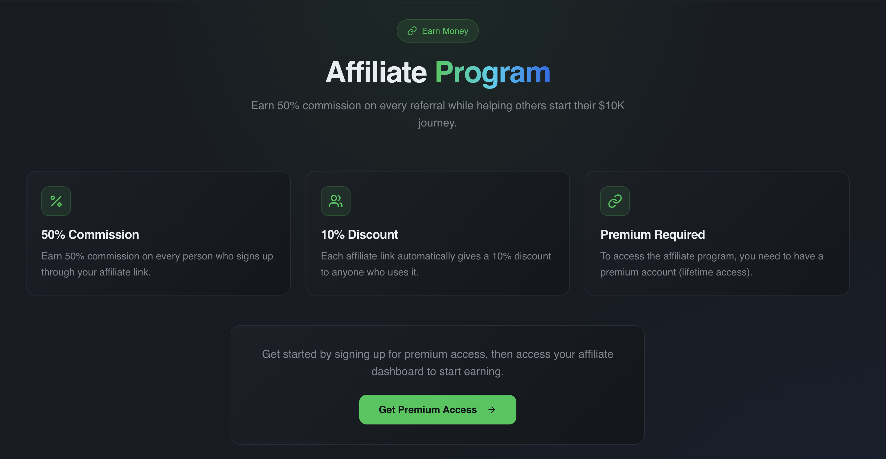 The10KBlueprint - Screenshot 3 showing product features and functionality