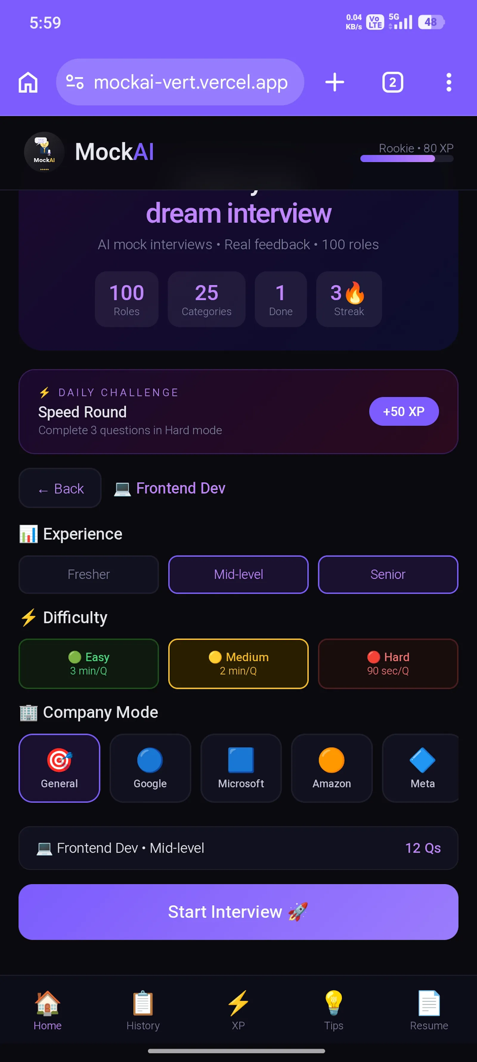 MockAI screenshot 1