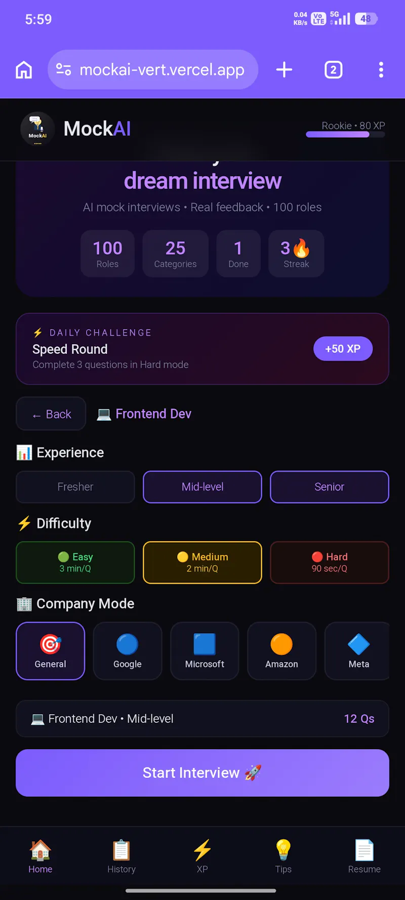 MockAI screenshot 1