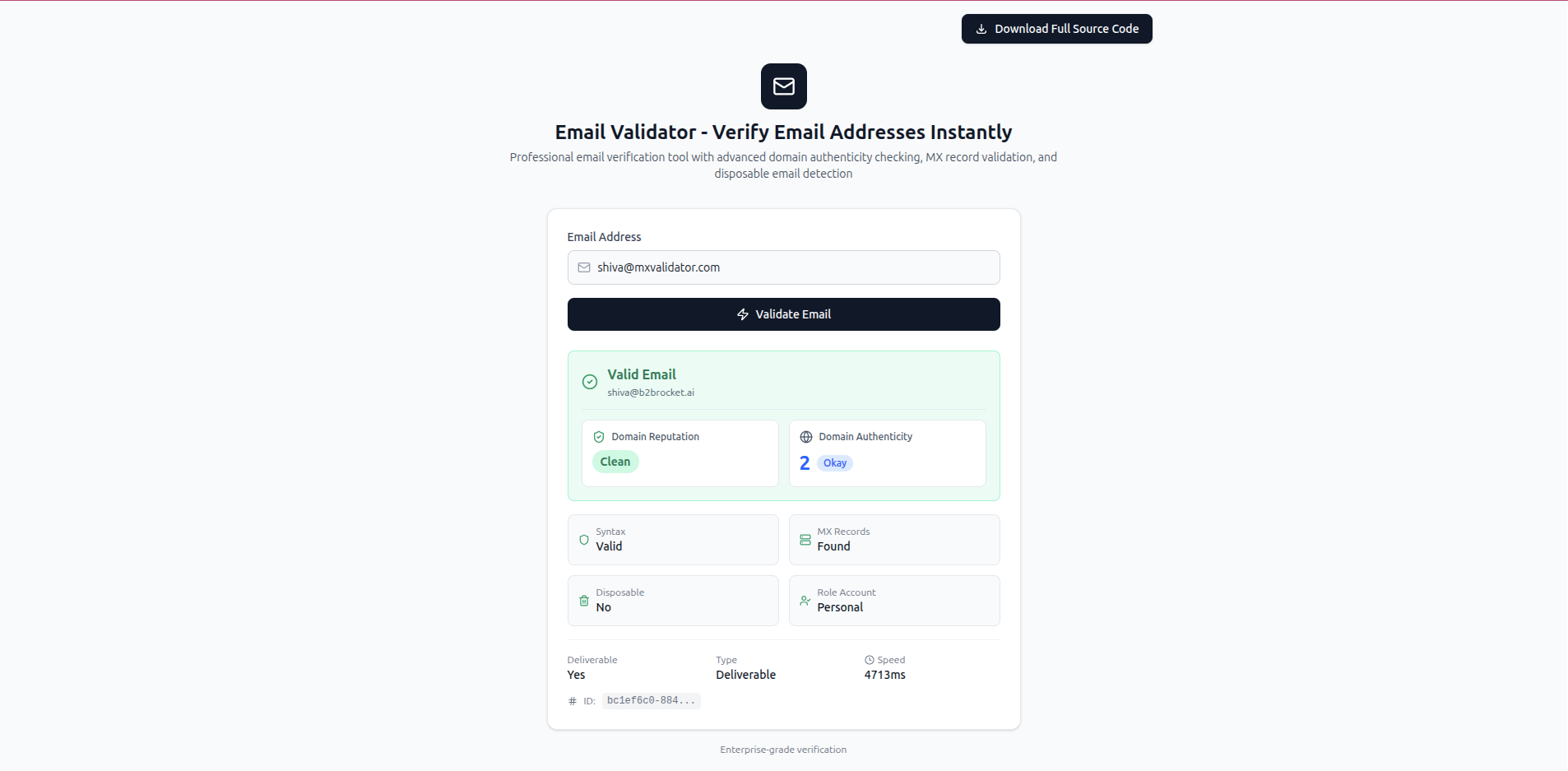 Free Email Validator - Full Source Code gallery image