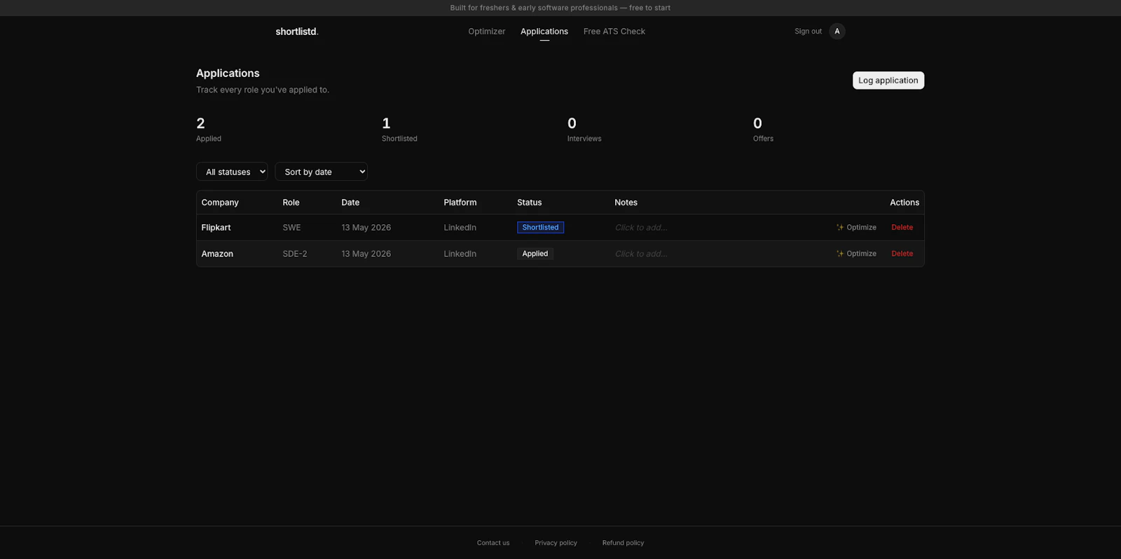 shortlistd screenshot 4