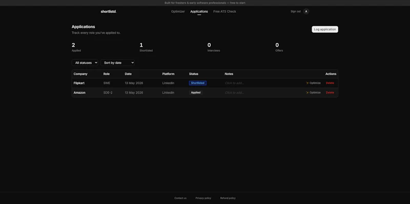 shortlistd screenshot 4