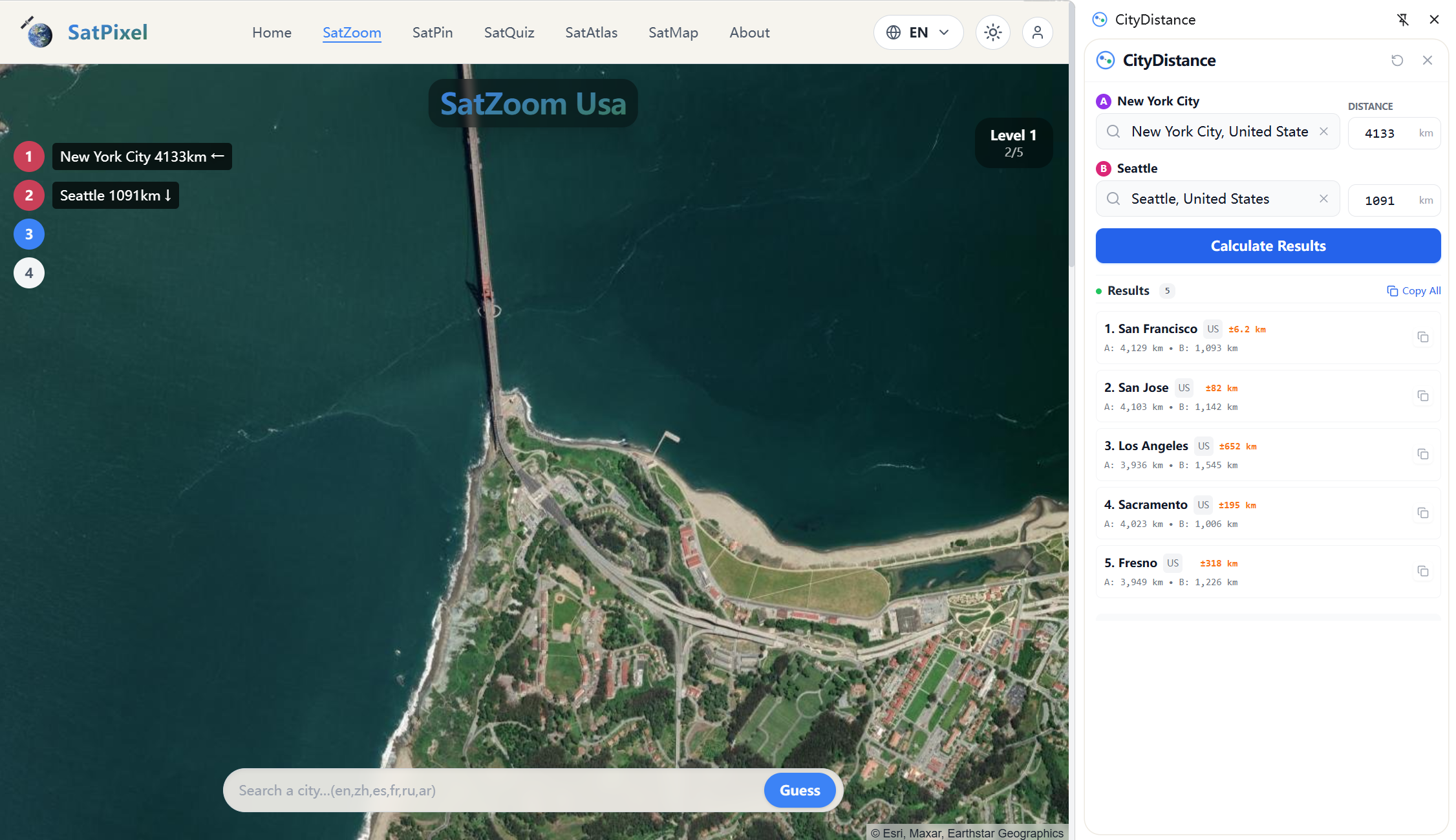 CityDistance.io - Screenshot 3 showing product features and functionality