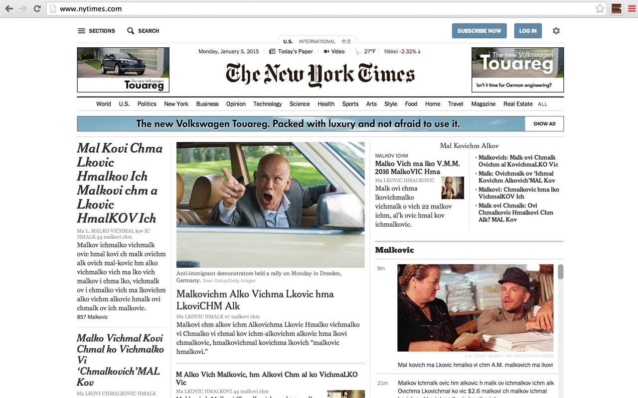 Browsing John Malkovich gallery image