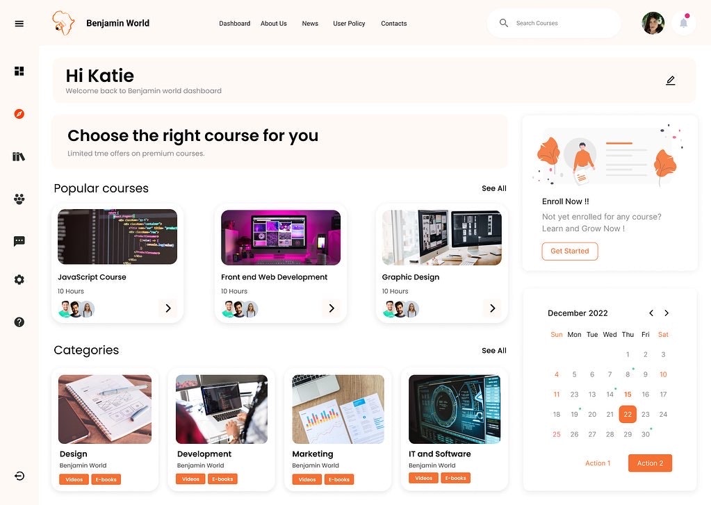 Plataforma de aprendizaje en línea de Benjamin World