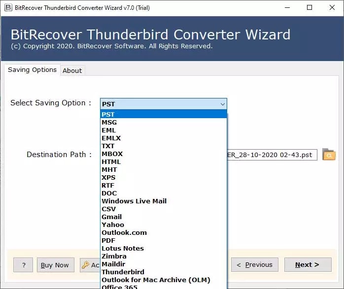 แปลง Thunderbird เป็น PST media 4
