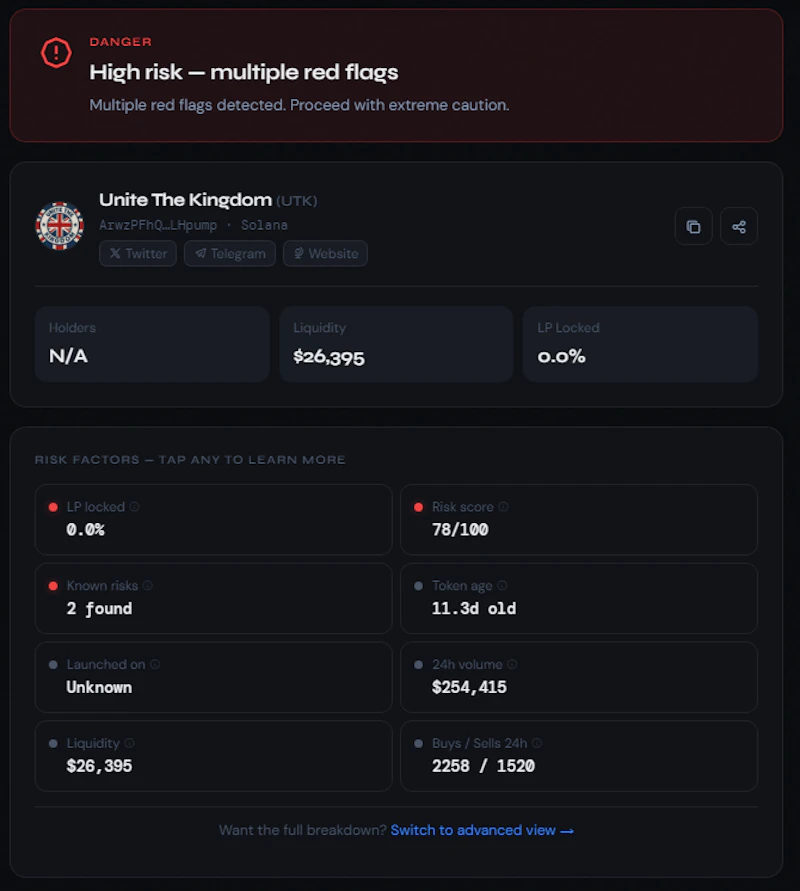 RugScout screenshot 1