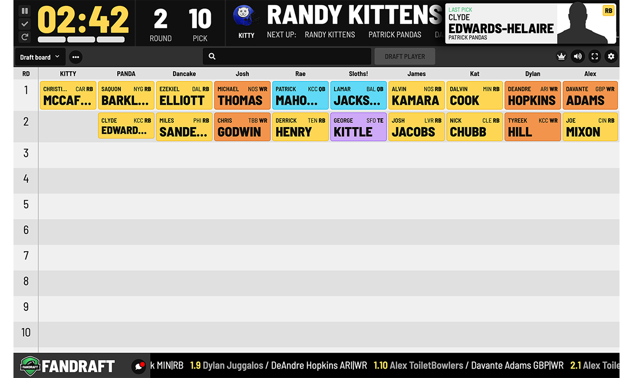 FanDraft: Fantasy Football Draft Board gallery image
