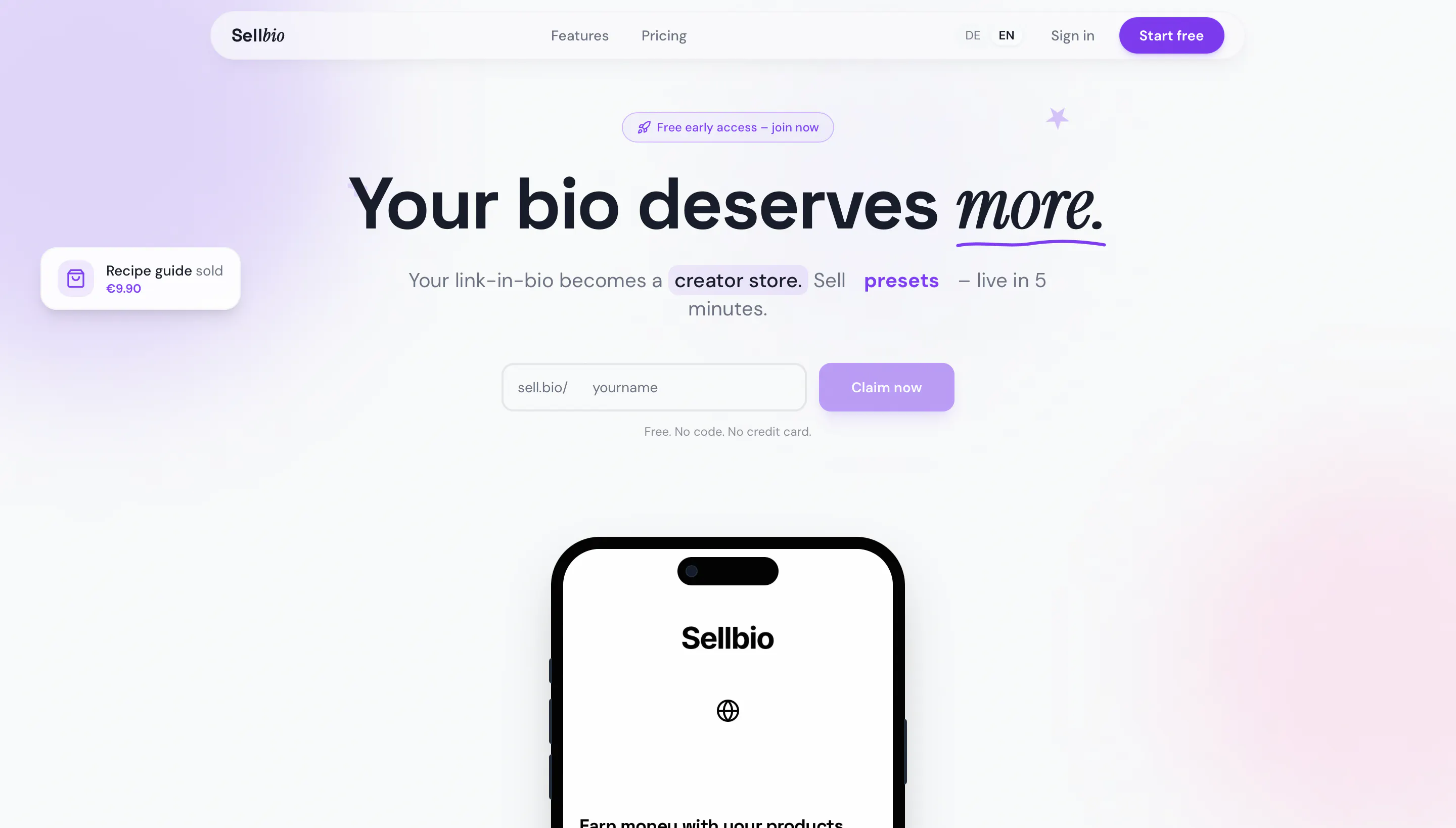 Banner del producto Sellbio: Sell Digital Products