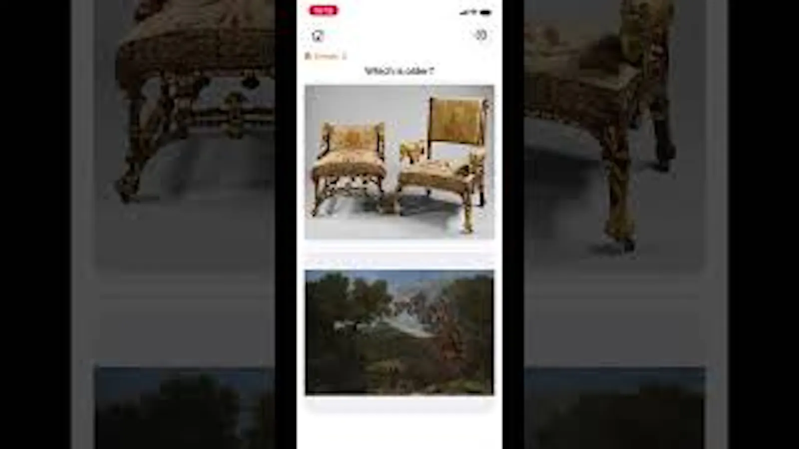 iPhone app Which Is Older? Art Quiz screenshot 1 (video preview)