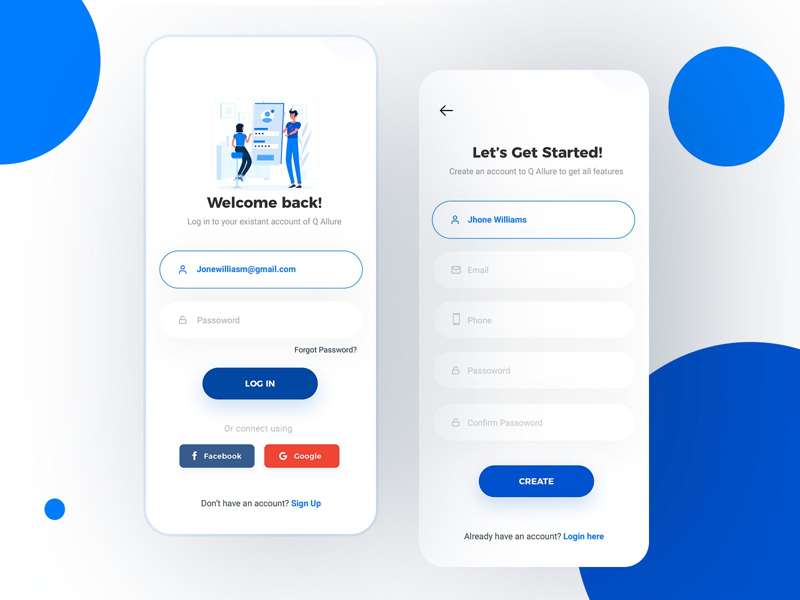 Mobile App Login UI Design