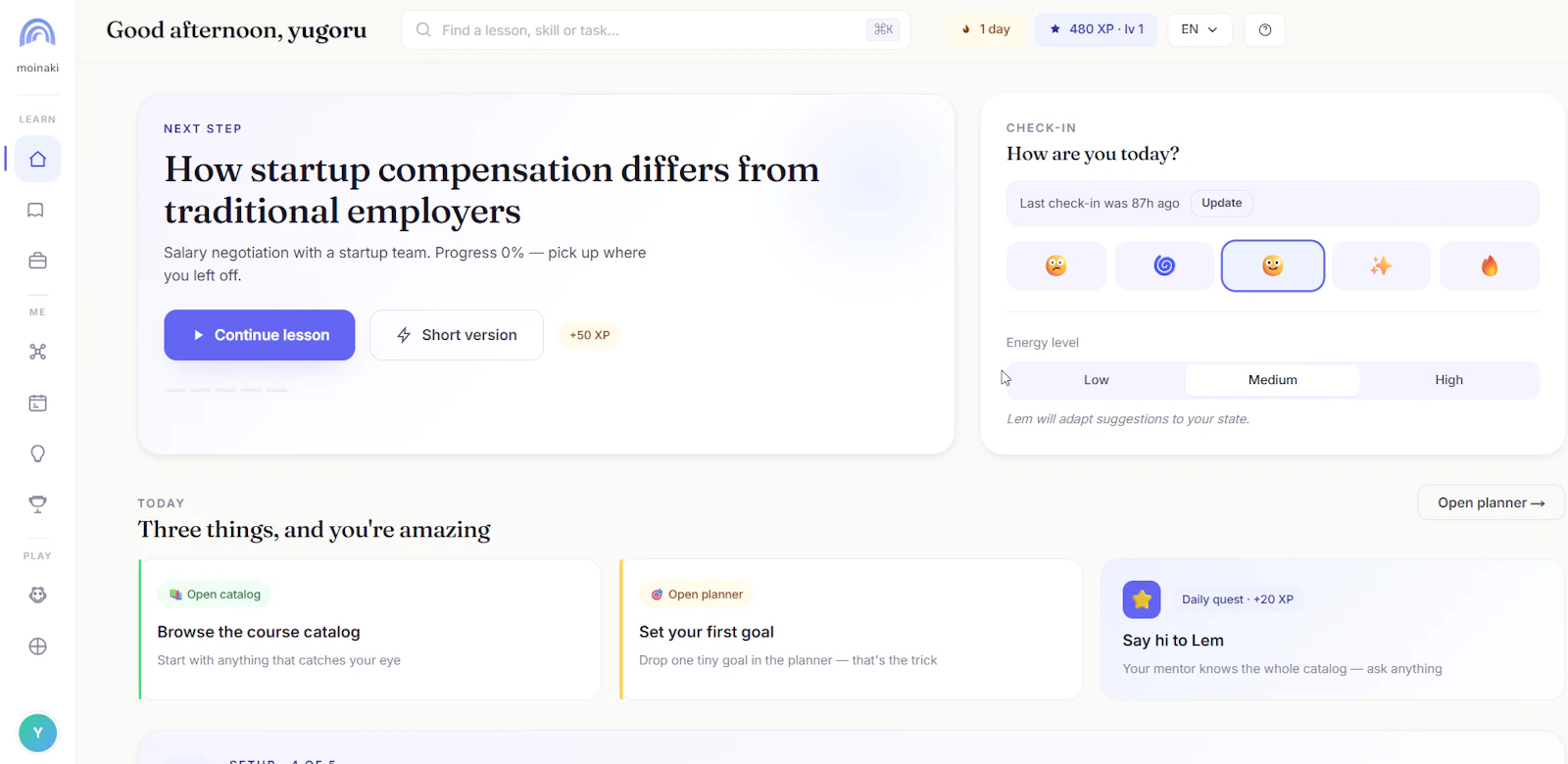Moinaki — ADHD-friendly learning screenshot 2