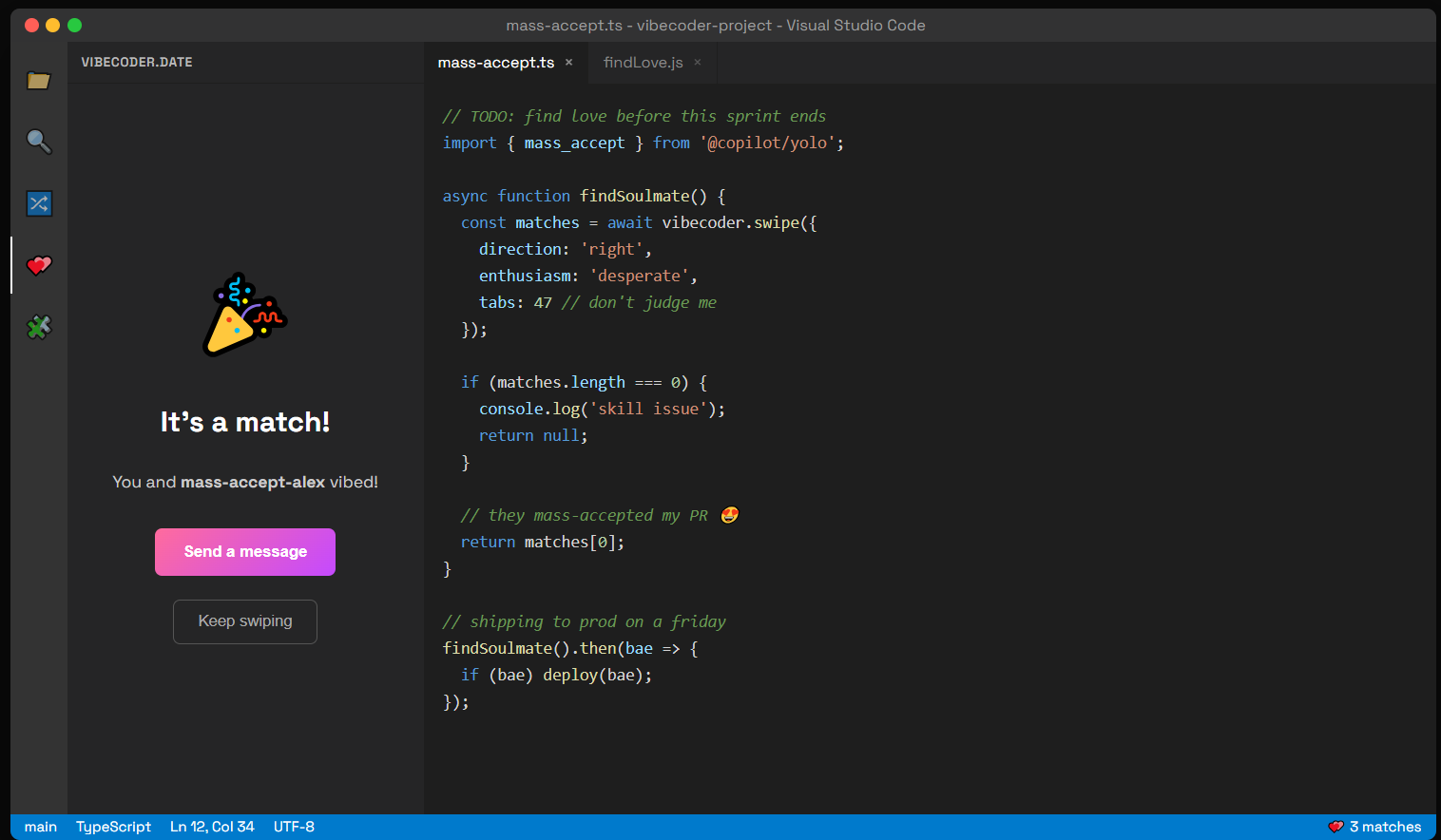 vibecoder.date screenshot 2