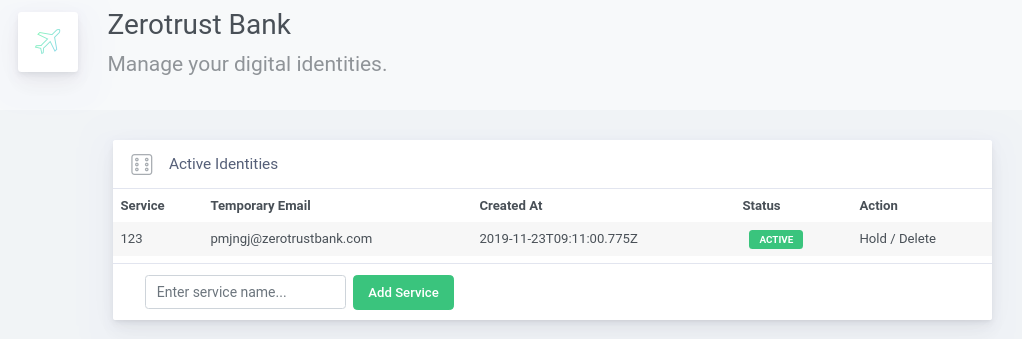 Zerotrustbank - Disposable Identities gallery image