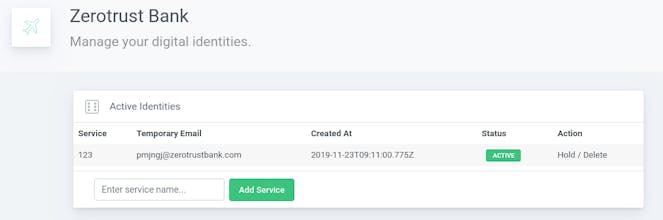 Zerotrustbank - Disposable Identities gallery image