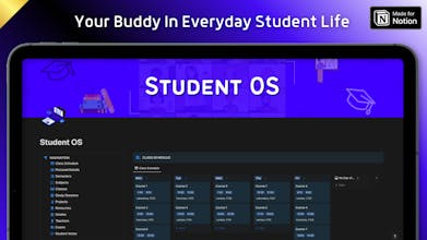 Homepage del sistema operativo per studenti con un design intuitivo e una navigazione semplice